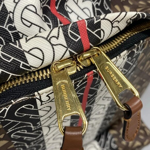 Auth BURBERRY LONDON ENGLAND TB monogram 8021277 Dark Brown White Multi PVC - Picture 10 of 16